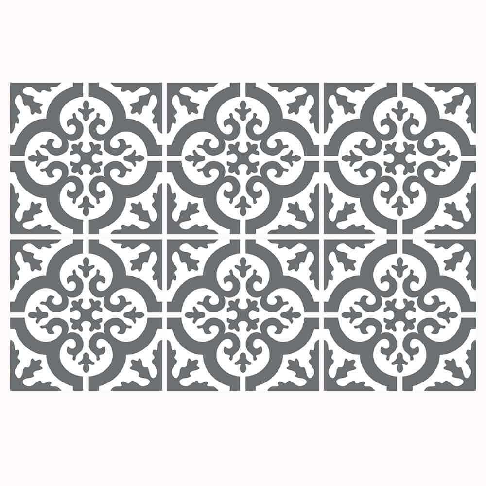 Kakeldekor marockansk 2 grå - Dekortorget