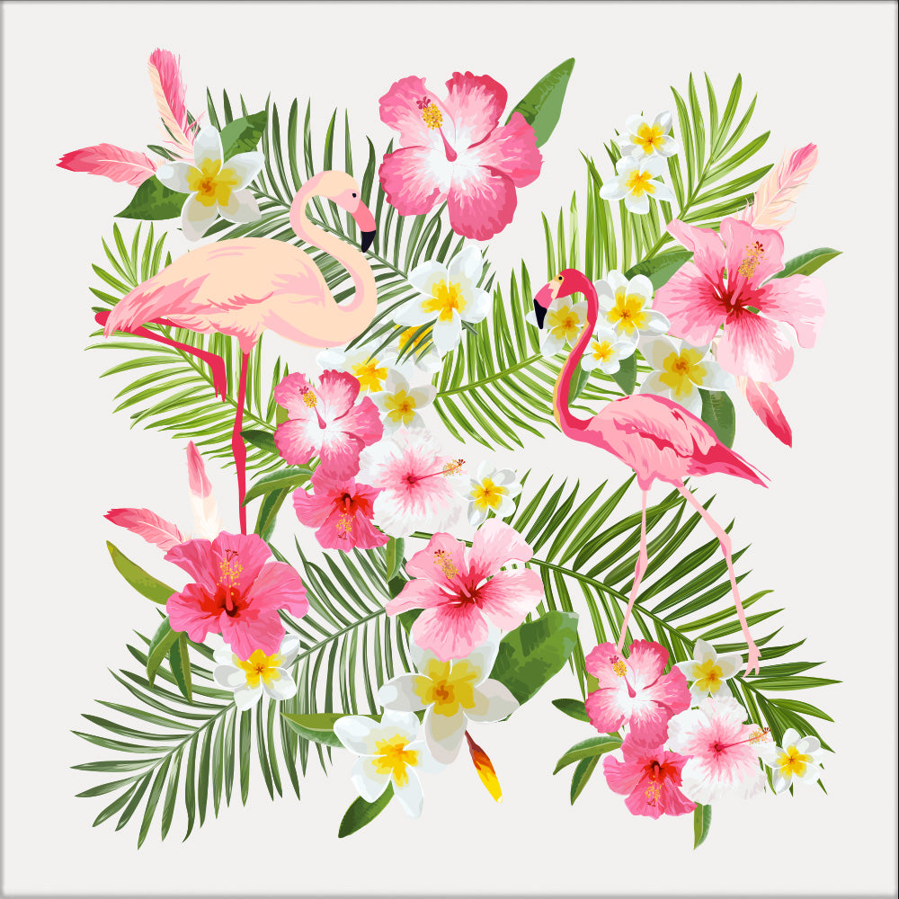 Kakeldekor tropical rosa