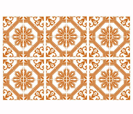 Kakeldekor marockansk 1 orange - Dekortorget
