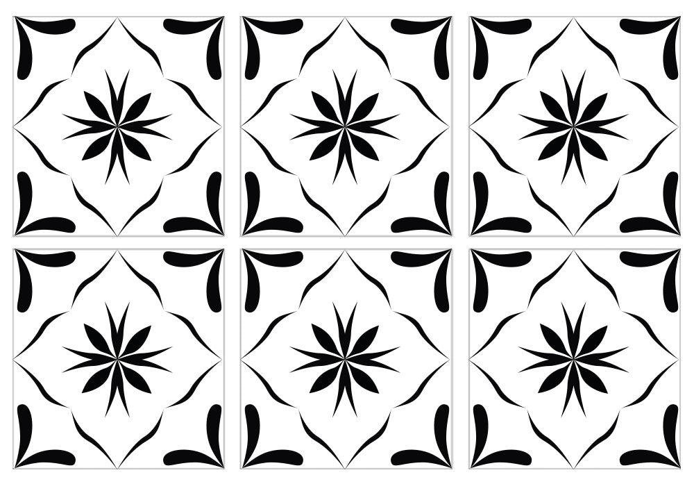 Kakeldekor marockansk 6 svart - Dekortorget