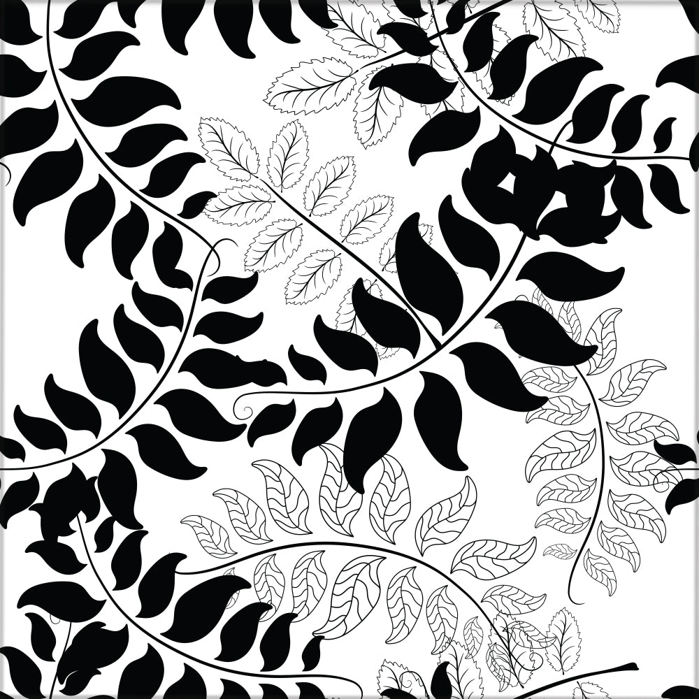 Kakeldekor blad svart