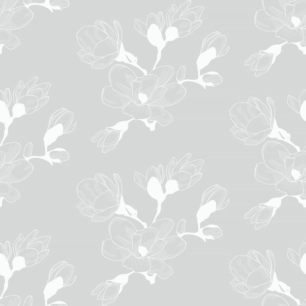 Kakeldekor blommor grå