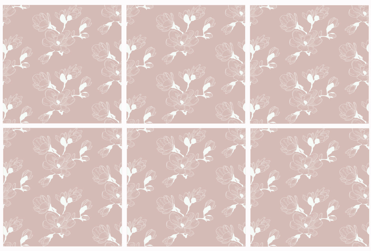 Kakeldekor blommor rosa