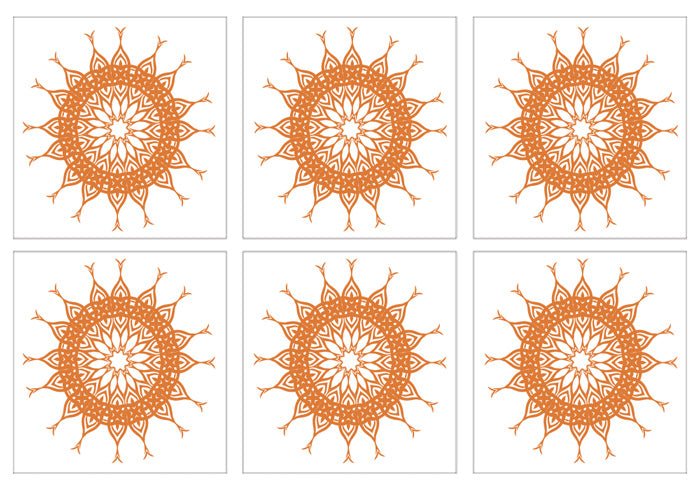 Kakeldekor mönstrad cirkel orange - Dekortorget