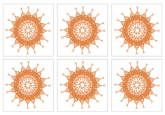 Kakeldekor mönstrad cirkel orange