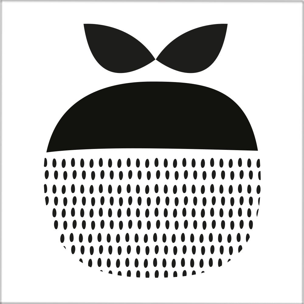 Kakeldekor retro äpple svart