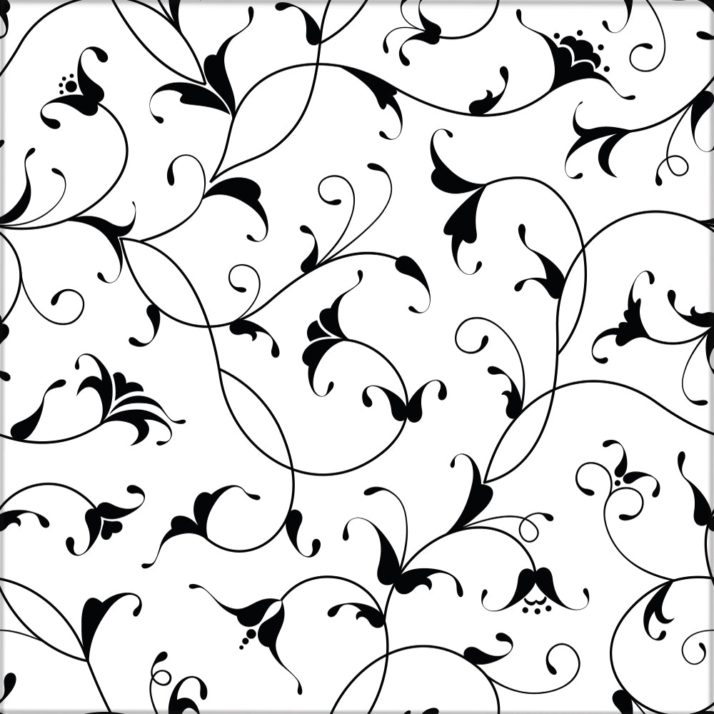 Kakeldekor små blommig svart - Dekortorget