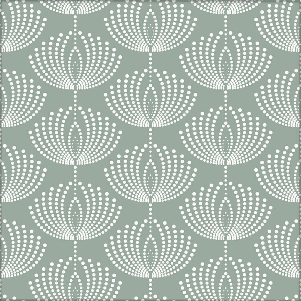 Kakeldekor retromönster salviagrön - Dekortorget