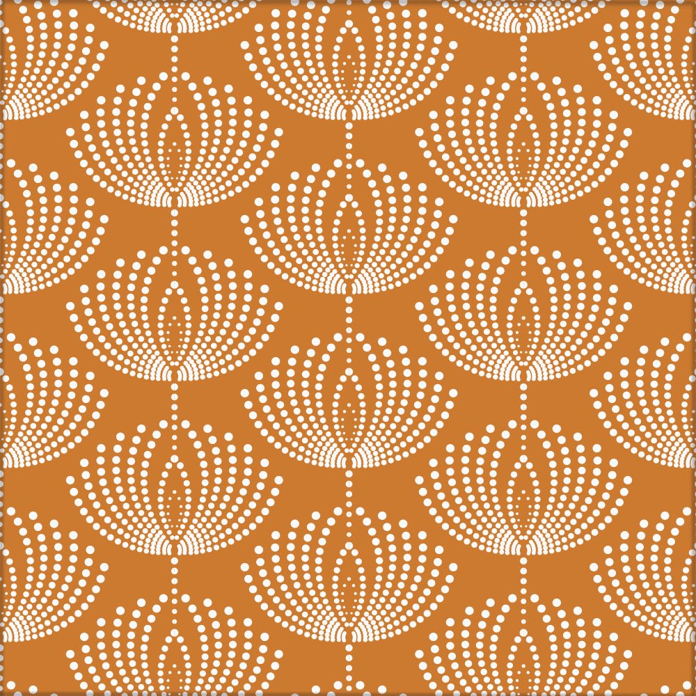 Kakeldekor retromönster orange - Dekortorget