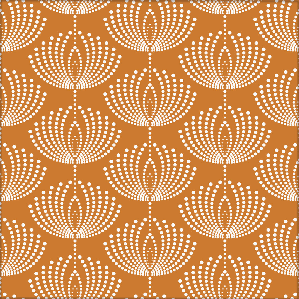 Kakeldekor retromönster orange