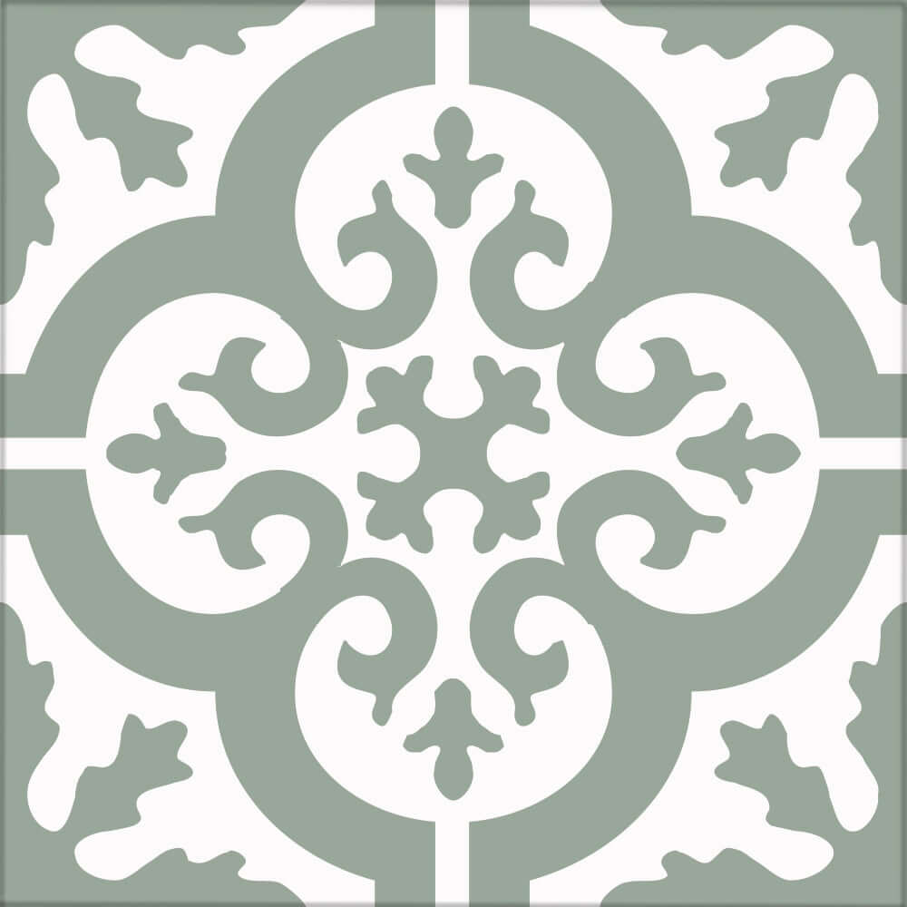 Kakeldekor marockansk 1 salviagrön - Dekortorget