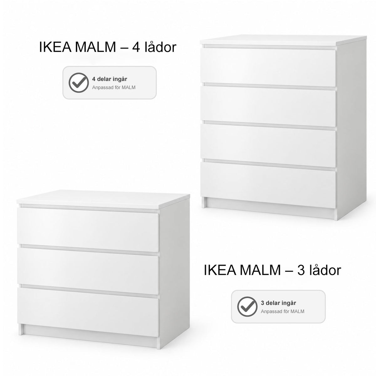 Dekorfolie till IKEA MALM – Beige linjer