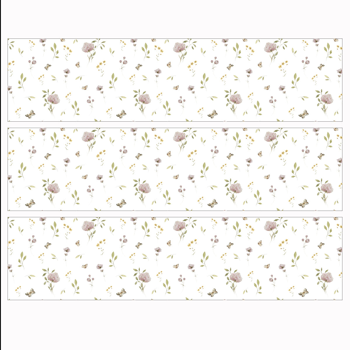 Dekorfolie till IKEA MALM – Blommor och fjärilar