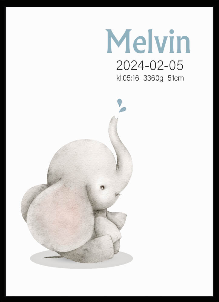 Namntavla elefant - Dekortorget