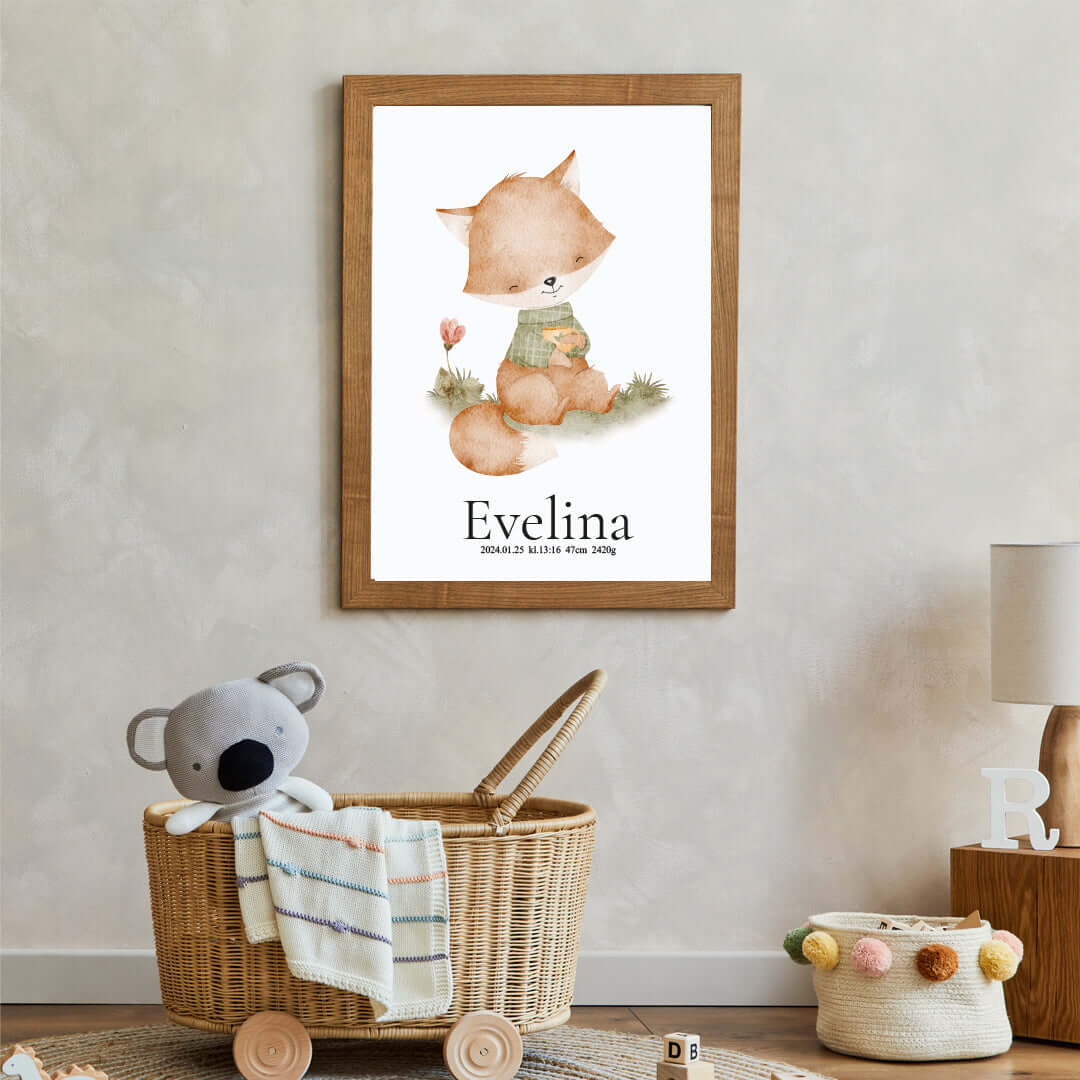 Namntavla Räv tea time - Dekortorget