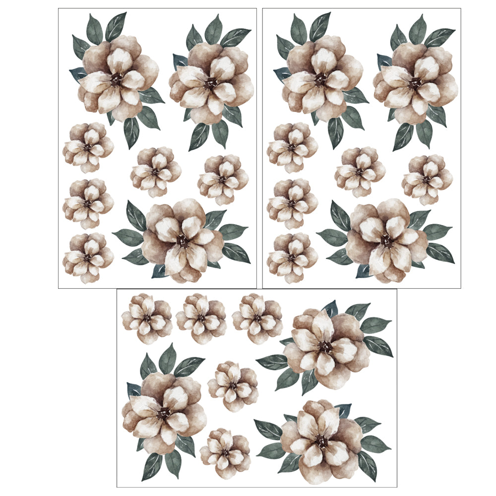Väggdekor Blommor beige